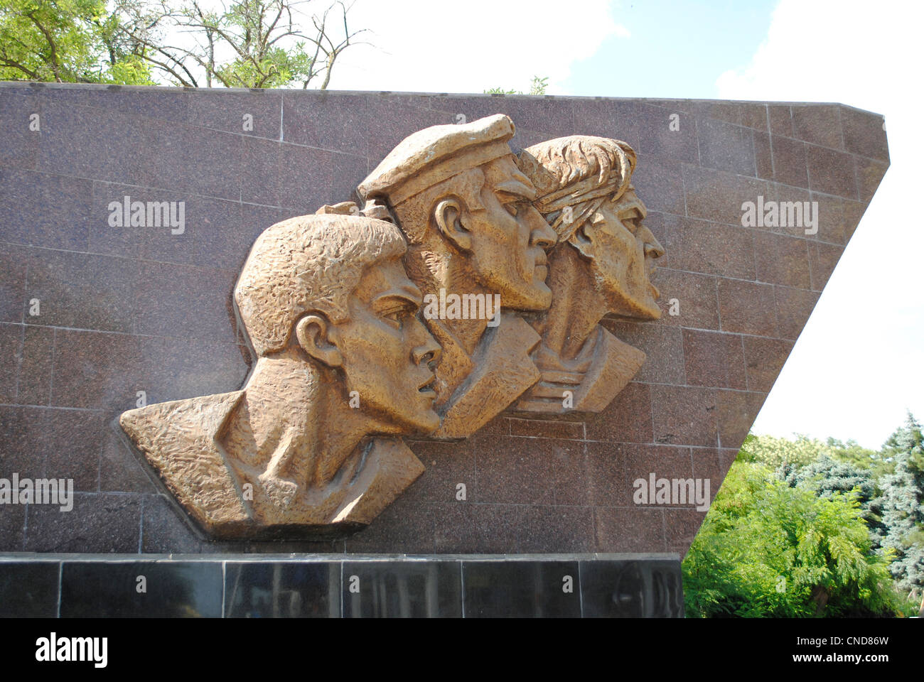 Ukraine. Die autonome Republik Krim. Jevpatoria. Denkmal Helden Jewpatoria Landung. 1942. Stockfoto