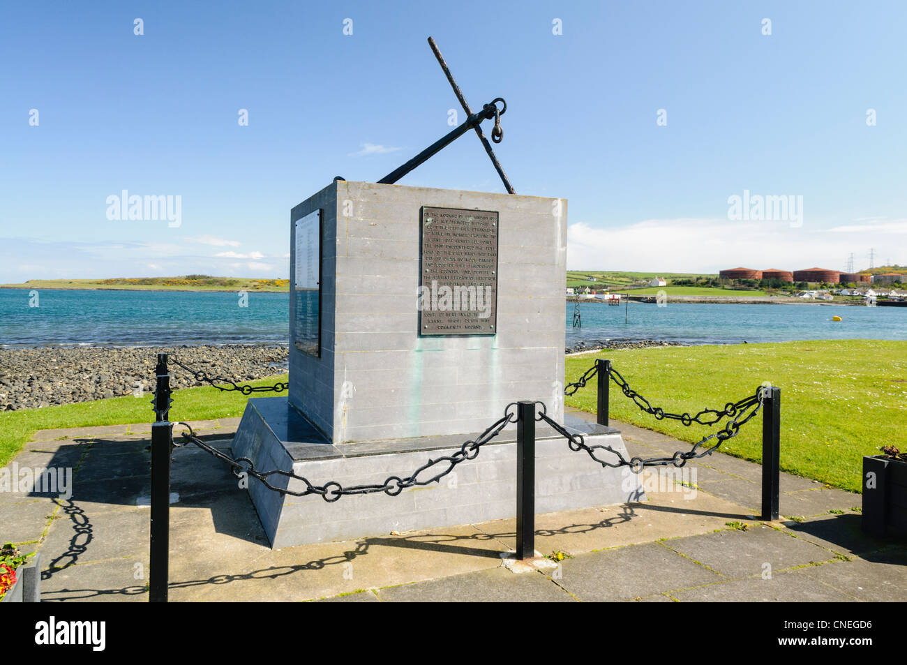 Denkmal für die 133 Menschen getötet, als die MV Prinzessin Victoria sank Larne. 31. Januar, 1958 Stockfoto