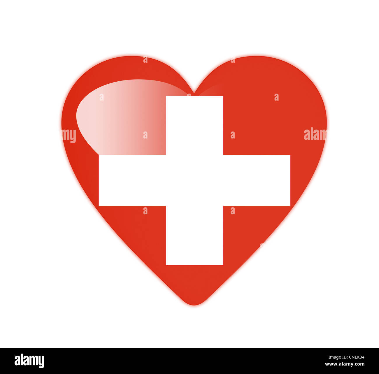 Flagge Schweiz Herz 3d Darstellung Stockfotos und -bilder Kaufen - Alamy