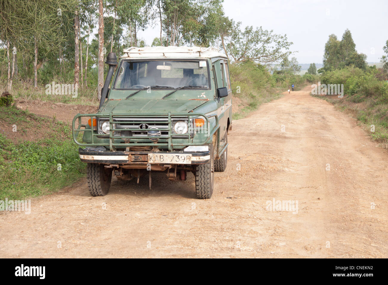 Alte Schule 4 x 4 Toyota Landcruiser für geologische Erkundung verwendet. Stockfoto
