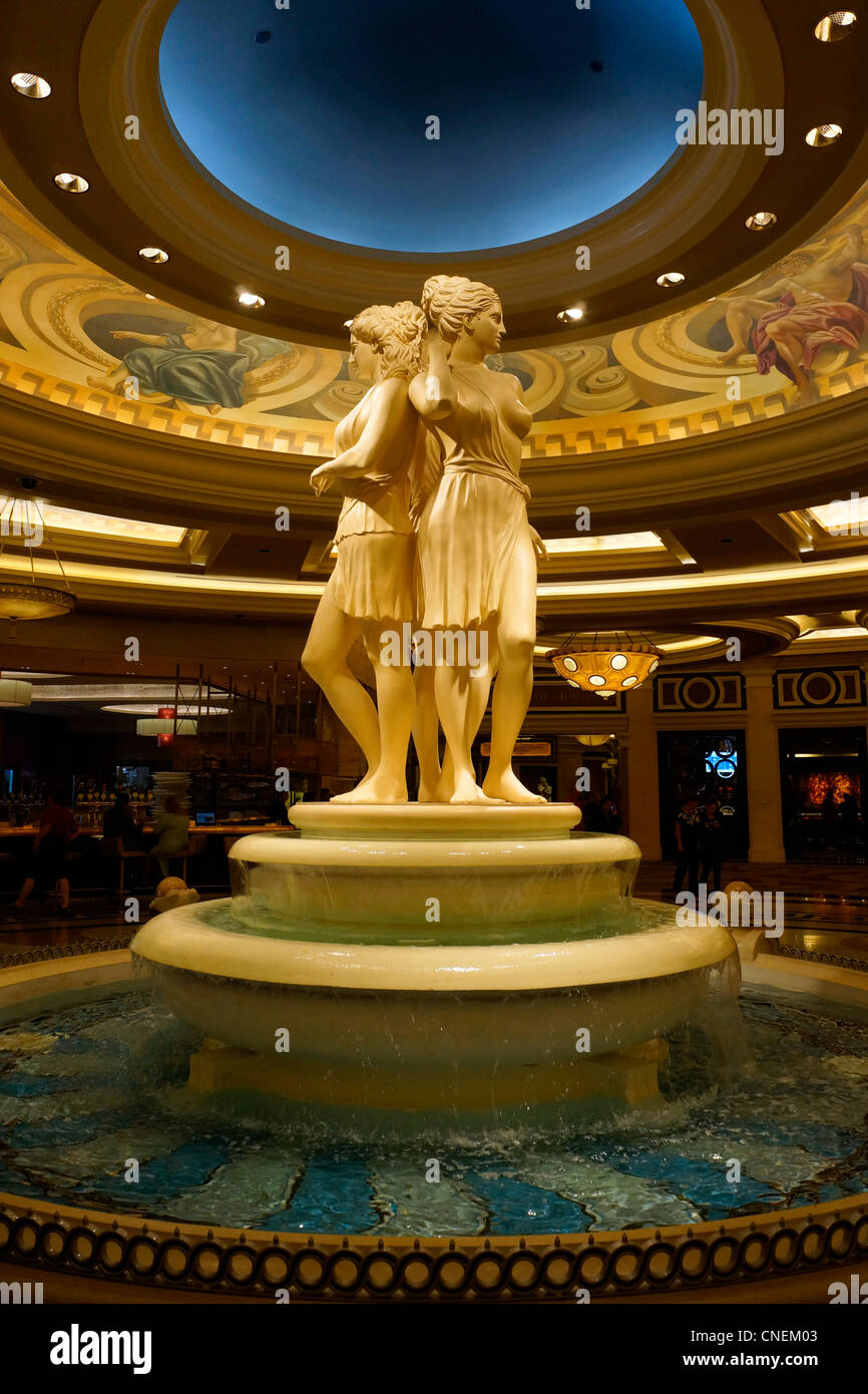 Die drei Grazien, Statue im Caesars Palace Hotel, Las Vegas, Nevada, USA Stockfoto
