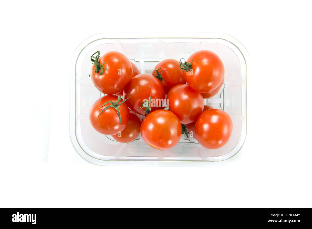 Bild von ein paar Cherry-Tomaten in einer Box aus einem Geschäft Stockfoto