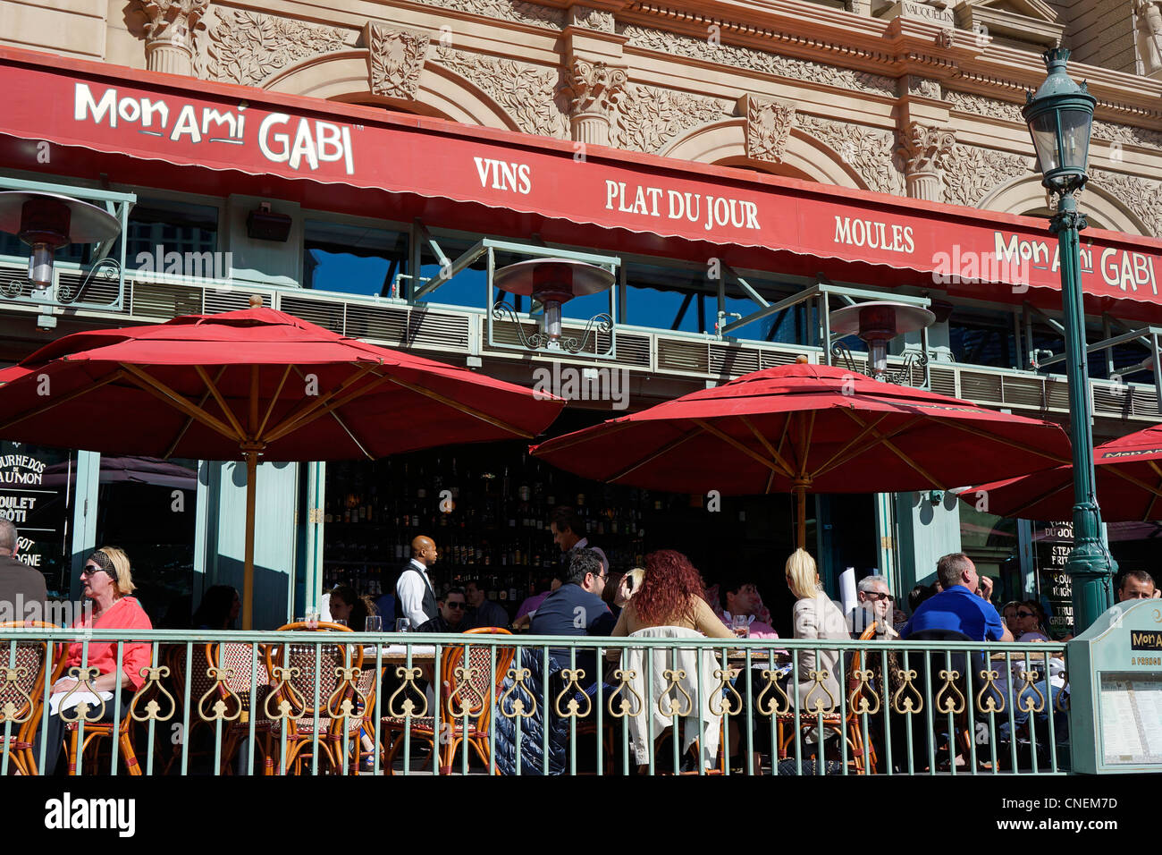 Mon Ami Gabi, French Steakhouse, Las Vegas auf den Strip, Nevada, USA Stockfoto