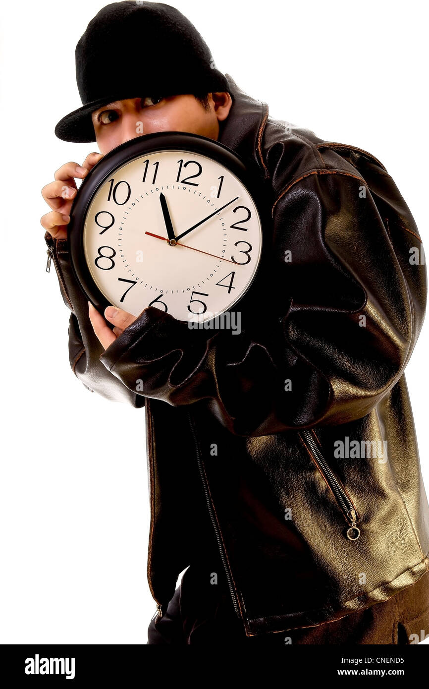 Dieb stiehlt eine Uhr Stockfoto