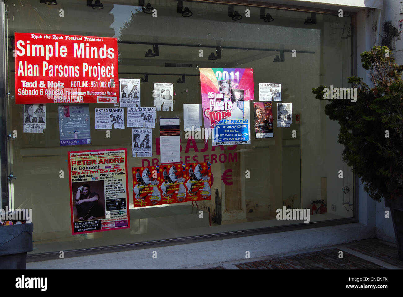 Konzert Plakate Marbella Anzahl 3143 Stockfoto