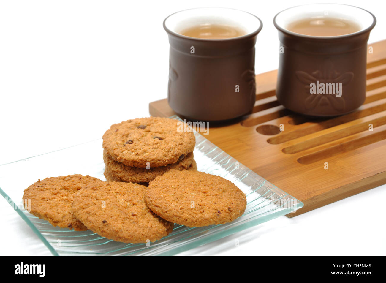 Chinesischer Tee und cookies Stockfoto