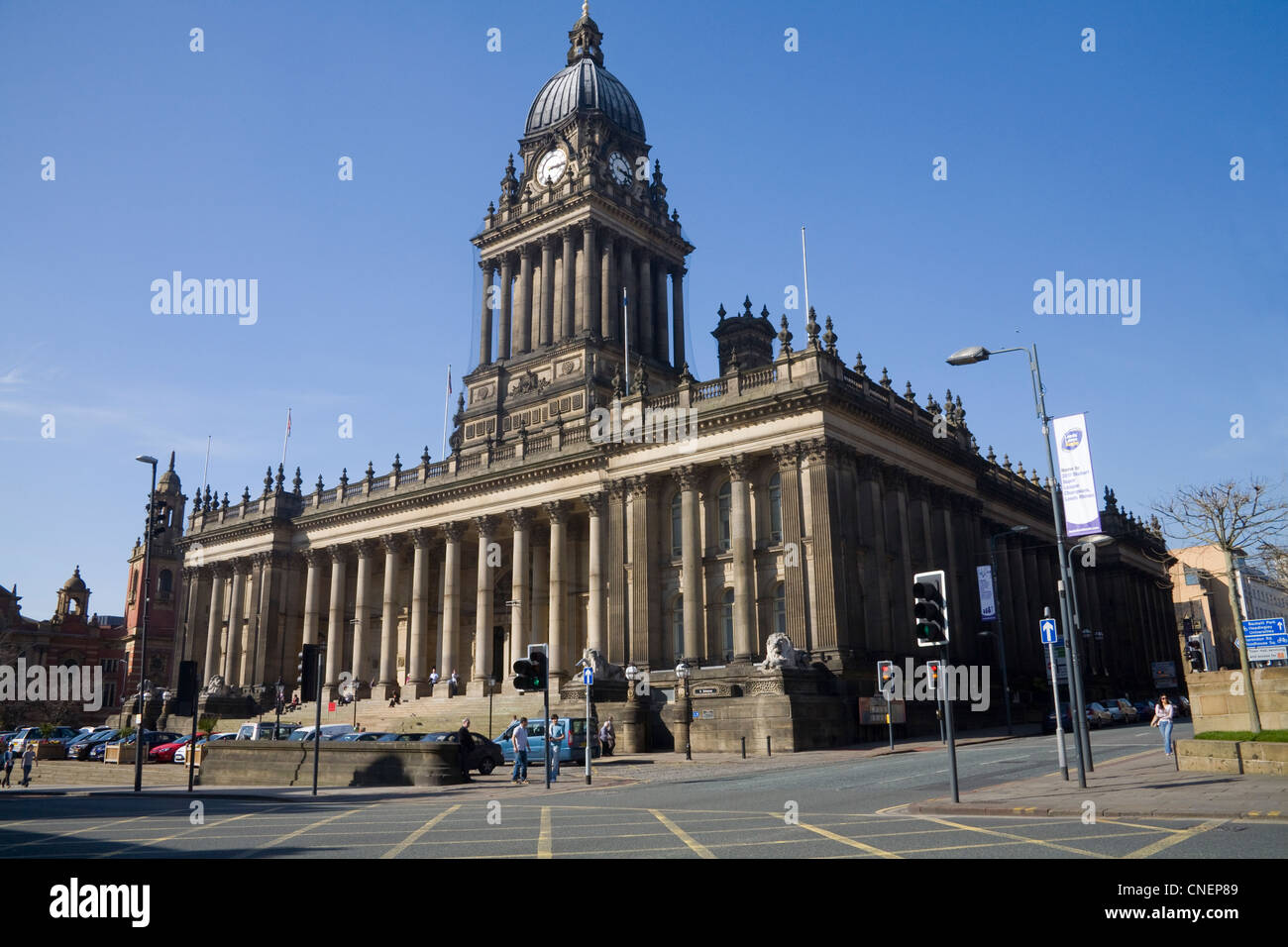 Leeds West Yorkshire England Rathaus und Standesamt in der Headrow Stockfoto