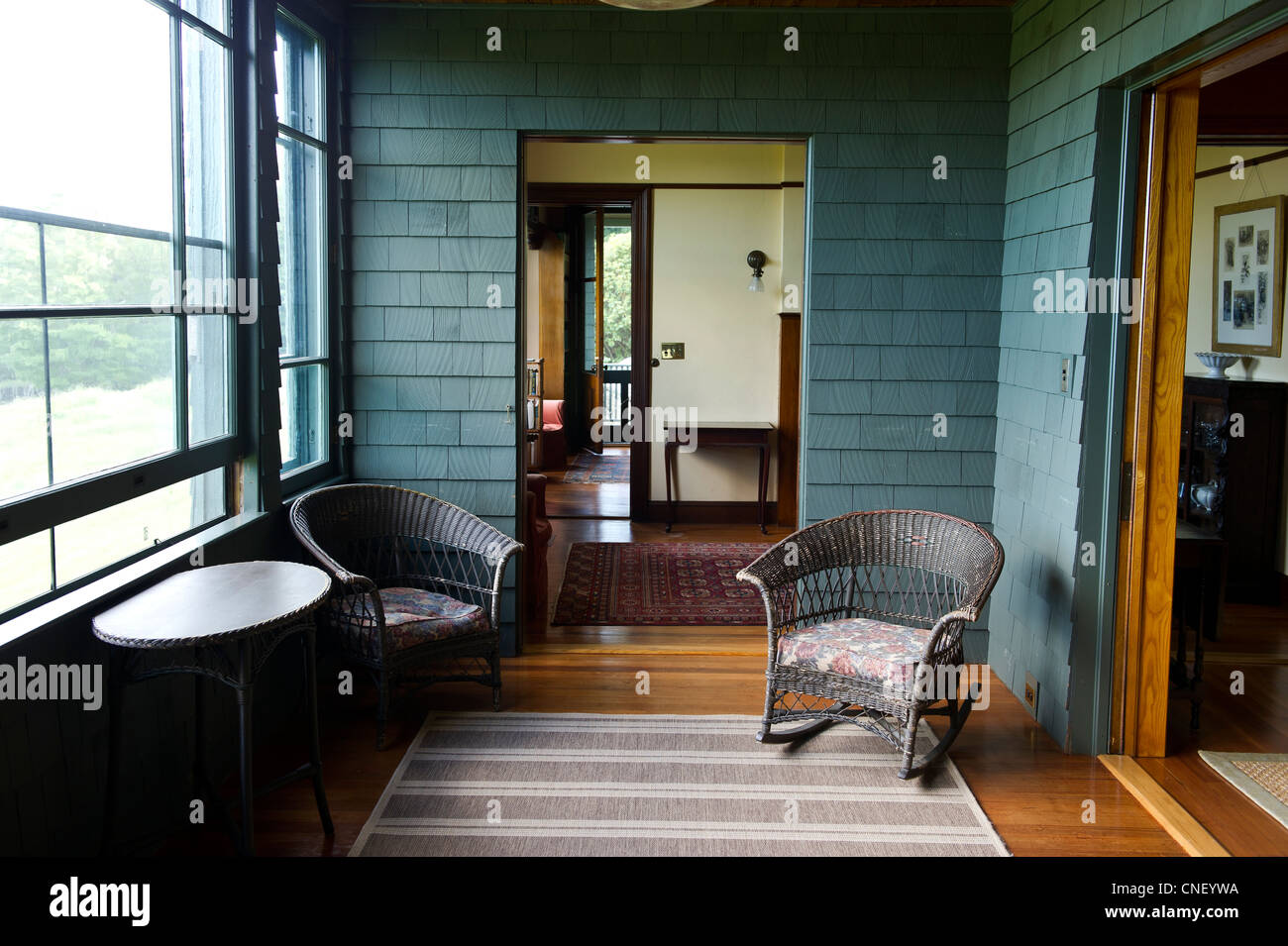 Innenraum des Naulakha, Rudyard Kipling Haus, Brattleboro, Vermont Stockfoto