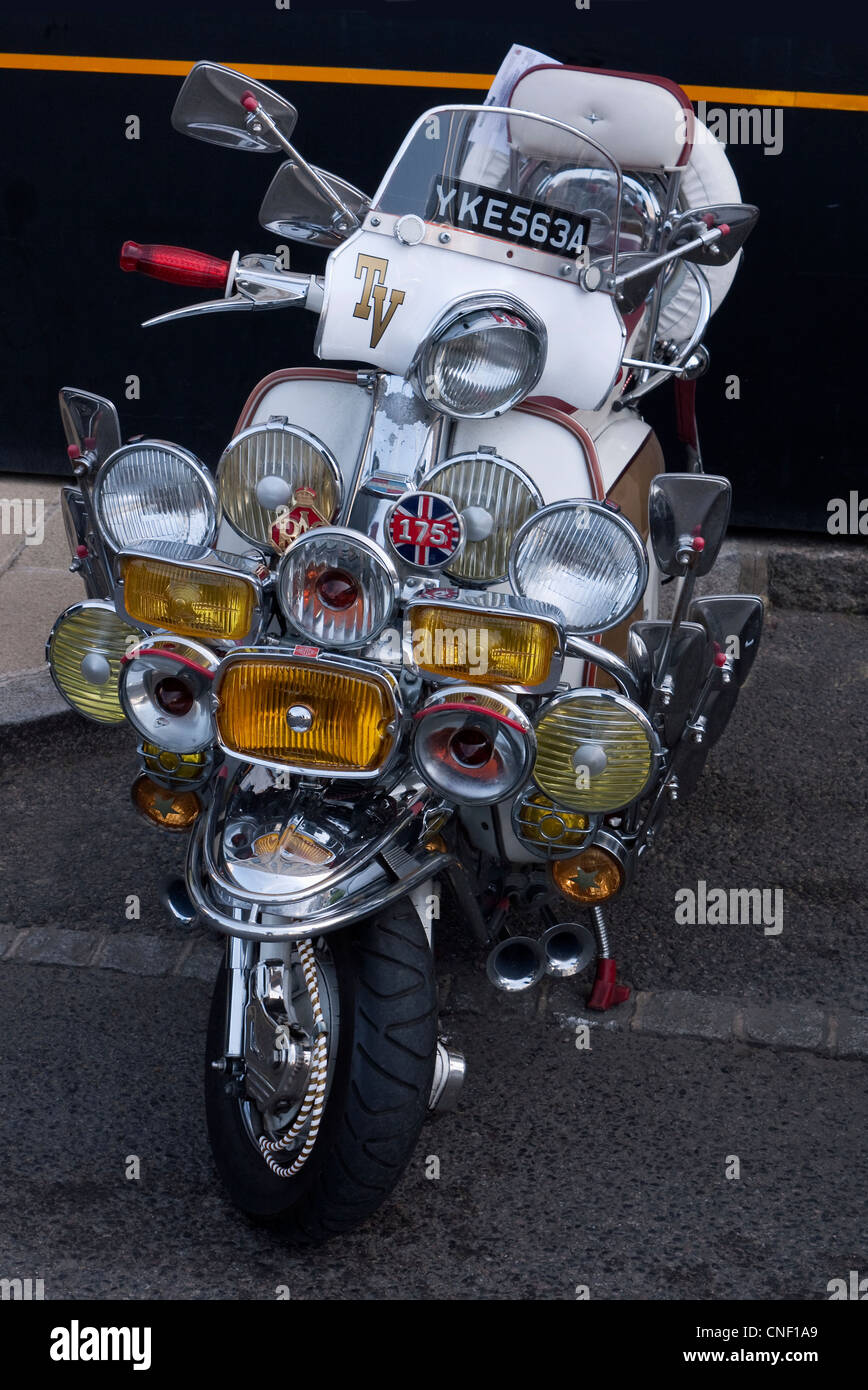 1963-Lambretta TV 175-Scooter im 60er mod Stil eingerichtet. Stockfoto