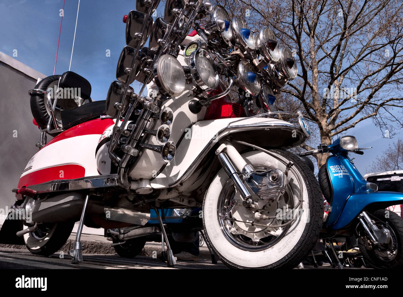 1963-Lambretta TV 175-Scooter im 60er mod Stil eingerichtet. Stockfoto