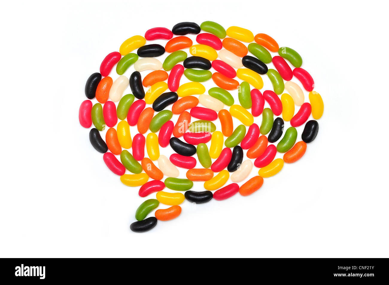 Jelly Beans Sprechblase Stockfoto