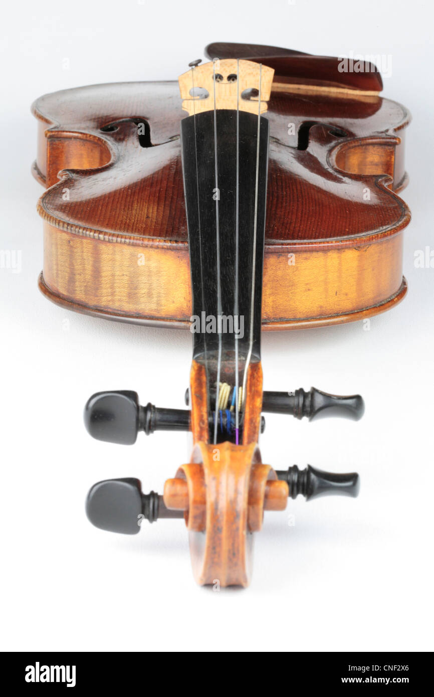 Endansicht englische Violine von George Panormo, c. 1834 Stockfoto