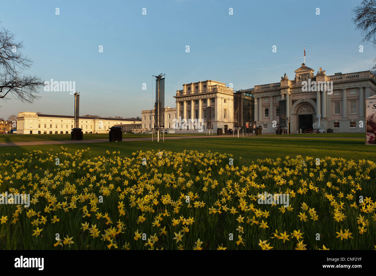 Frühling im National Maritime Museum, Greenwich, London, UK Stockfoto