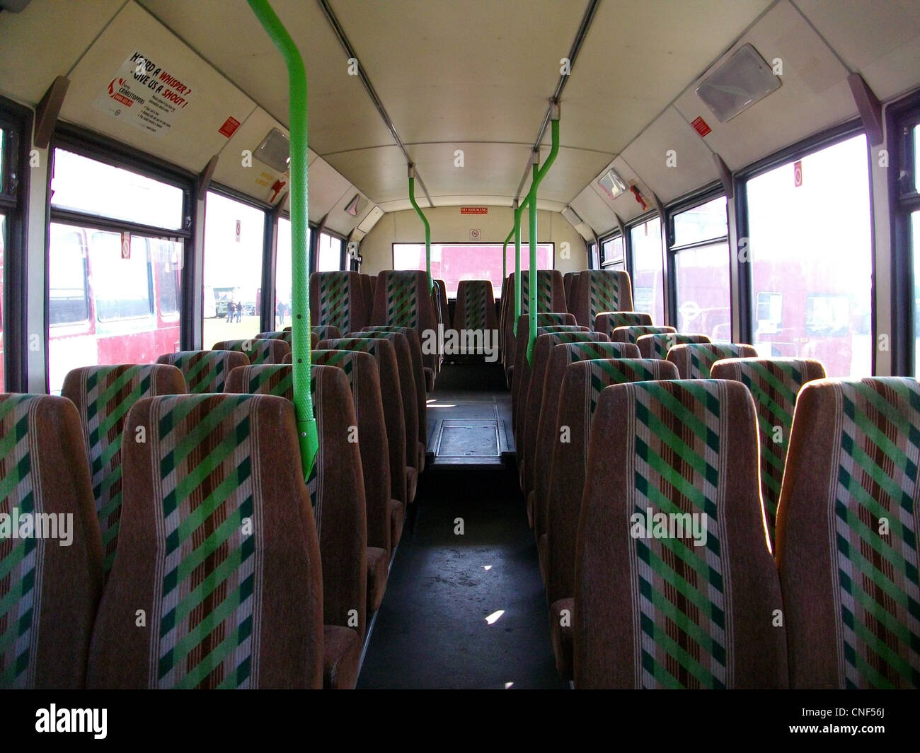 Das Innere einer erhaltenen nationalen Greenway, mit Trainer Plätzen in der Grafschaft Bus gewechselt Stockfoto
