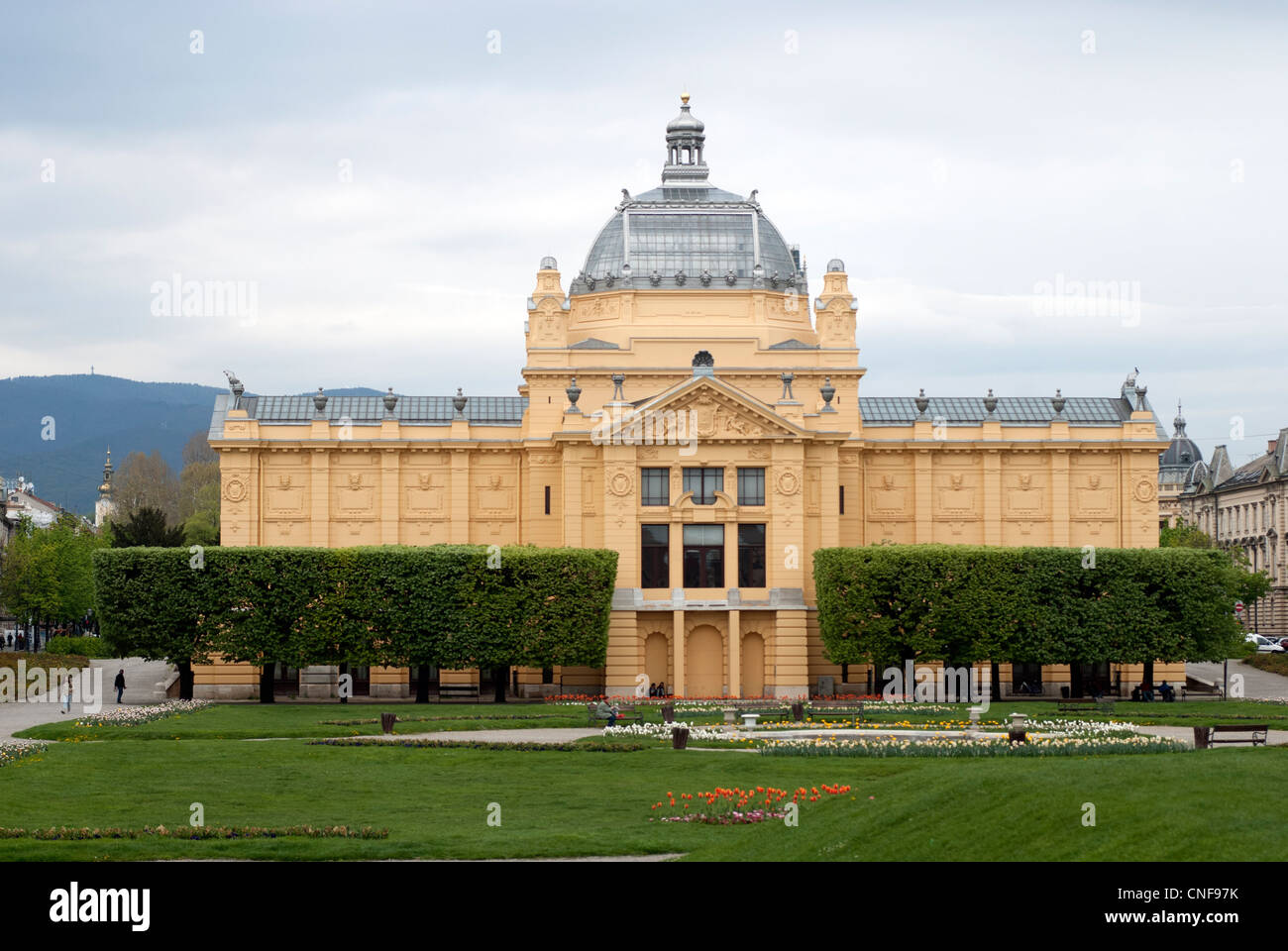 Kunstpalast Pavillion, Tomislav-Platz Zagreb, Kroatien Stockfoto