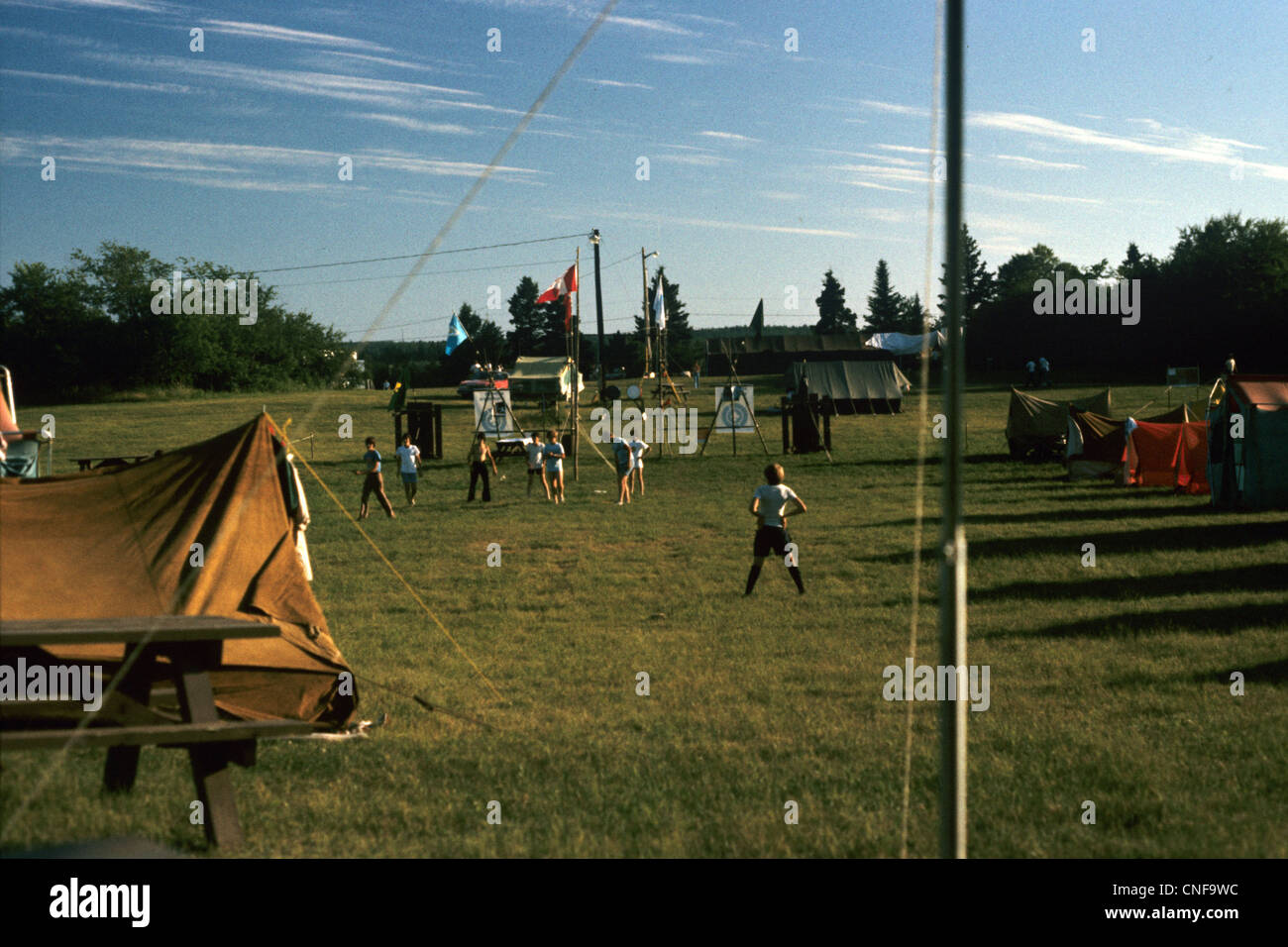 Pfadfinder Kanada, Toronto Kontingent an der 4. Pentathlon Jamboree Fredericton New Brunswick. Stockfoto