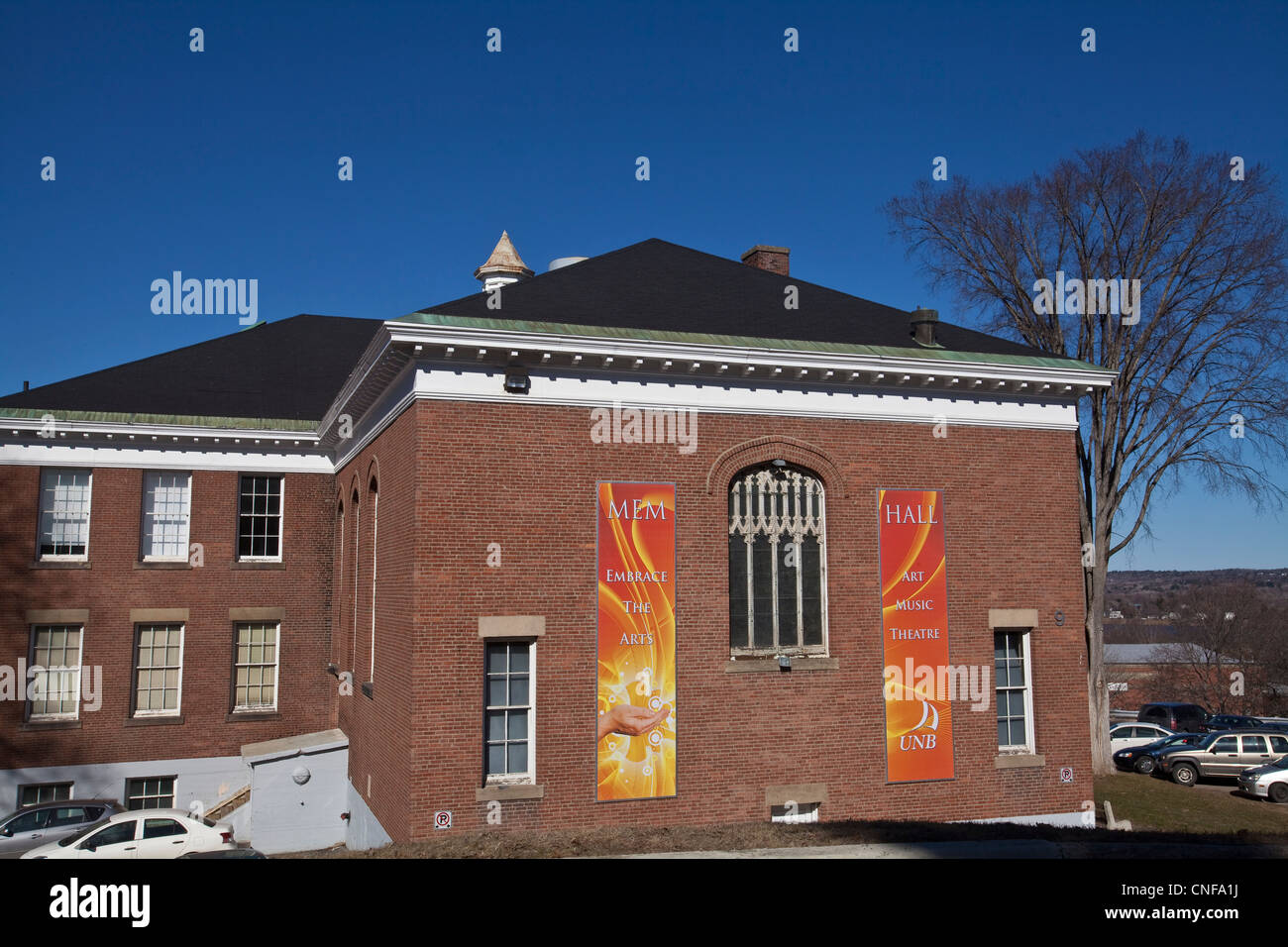 University of New Brunswick (UNB) MEM Hall ist abgebildet in Fredericton, New Brunswick Stockfoto
