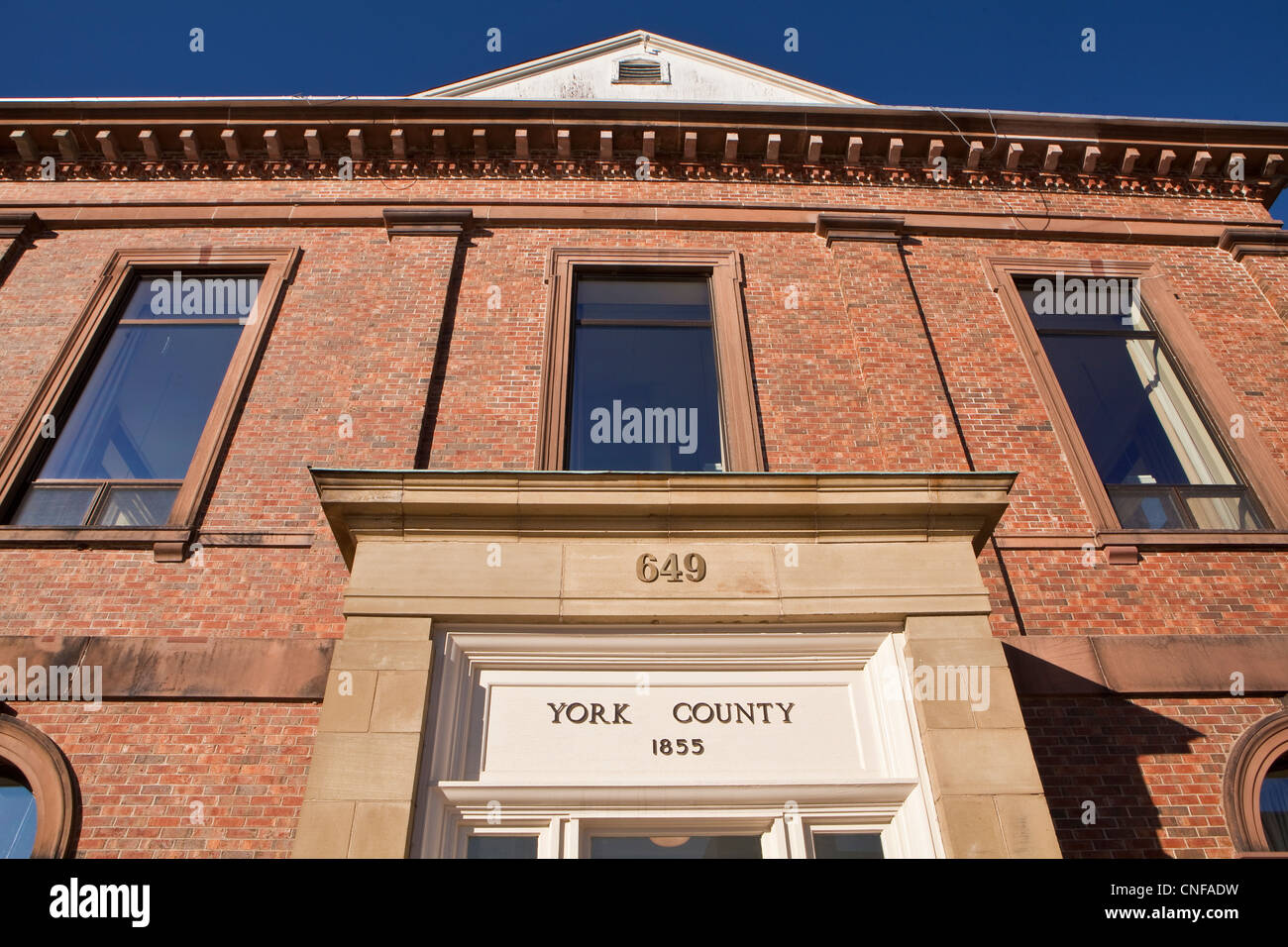 York County Courthouse ist in Fredericton, New Brunswick abgebildet Stockfoto