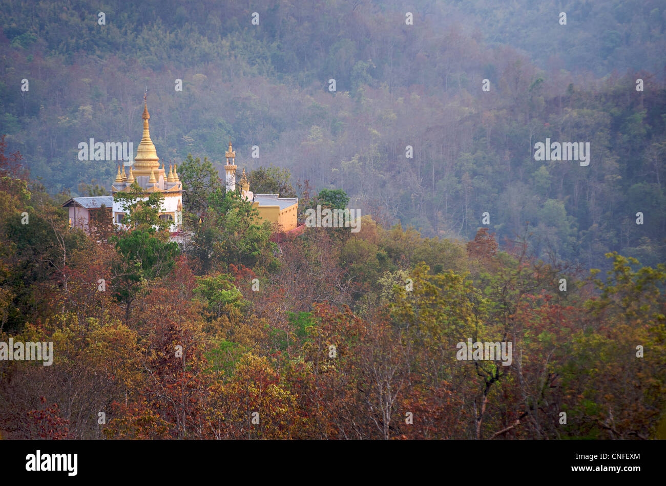 Blick von fünf Buddha Hill. Hsipaw, Burma. Myanmar Stockfoto