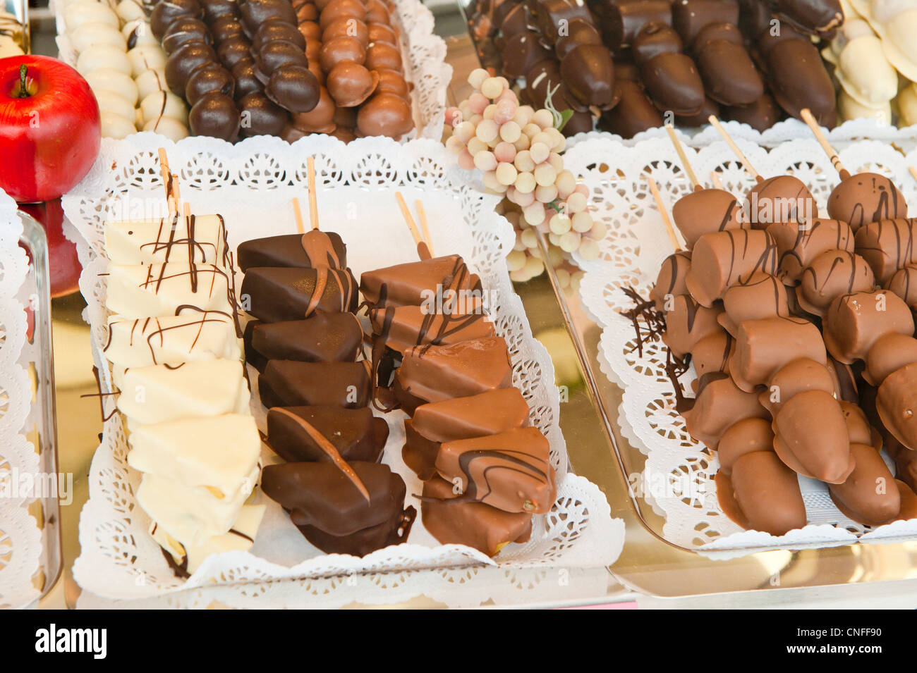 Schokolade auf dem Cannstatter Volksfest, Cannstatter Wasen, Stuttgart, Deutschland. Stockfoto