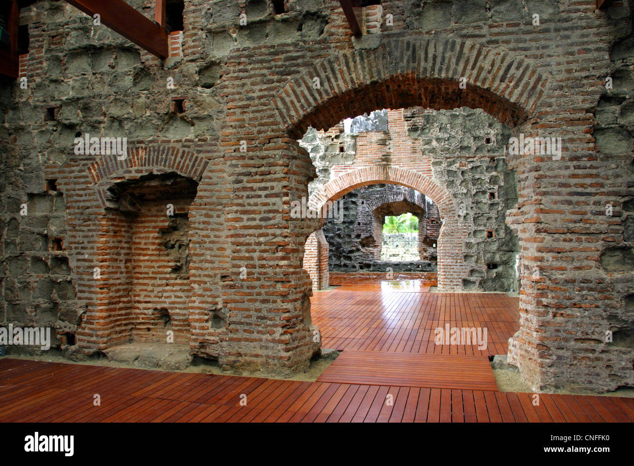 Ruinen des Convento Concepcion in Panama la Vieja. Stockfoto