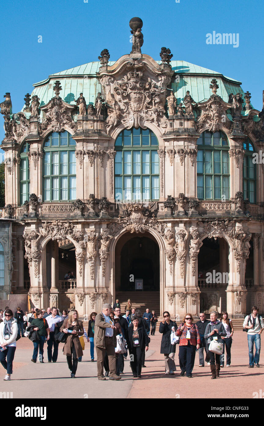 Die Wall-Pavillon auf der Zwinger Palast Dresden. Stockfoto