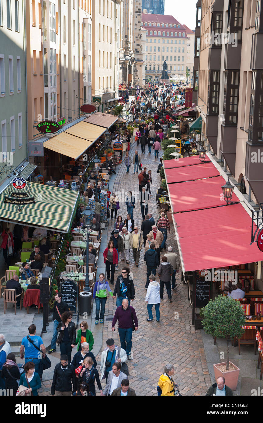 Straßenszene in Dresden, Deutschland. Stockfoto
