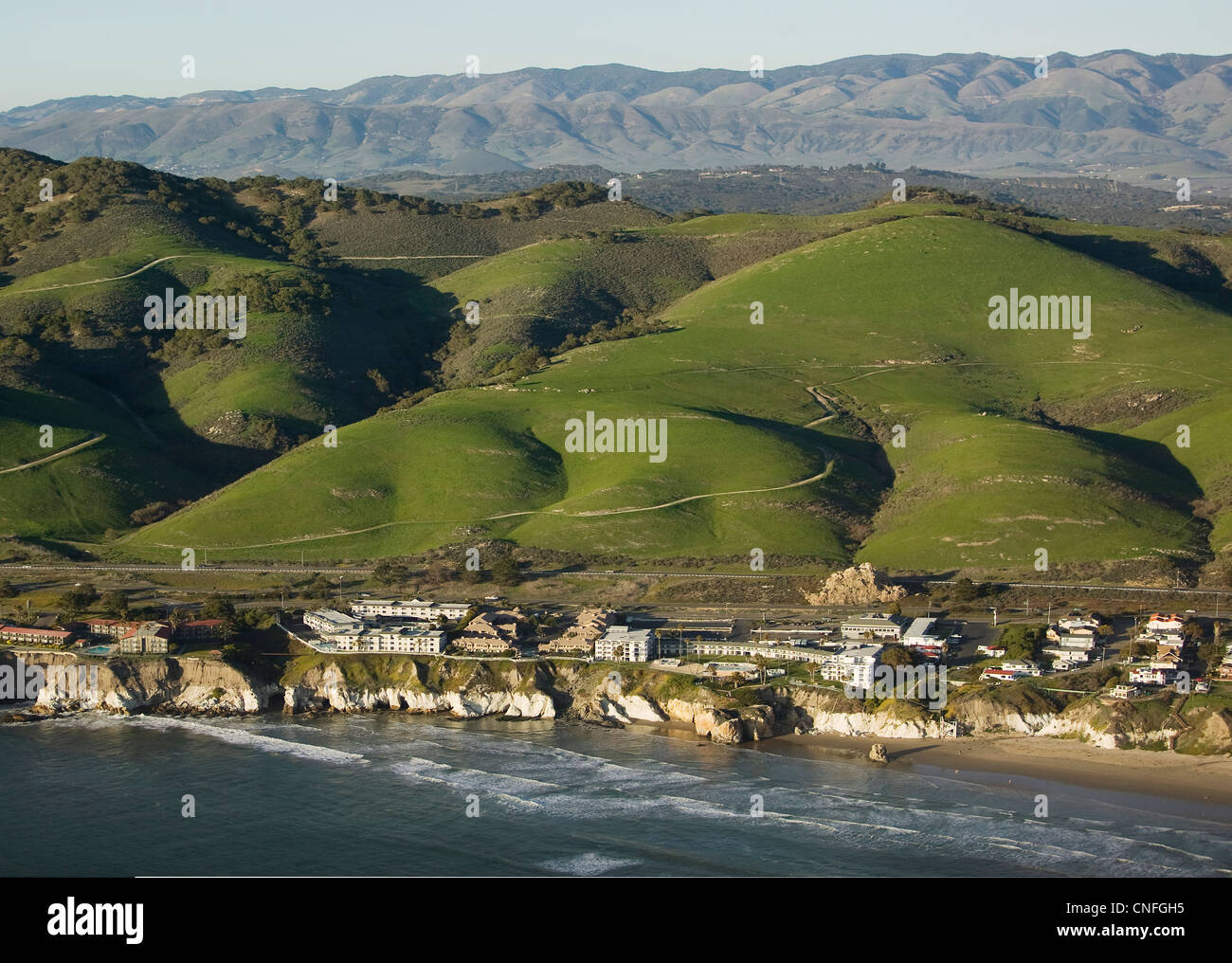 Luftaufnahme Küste San Luis Obispo County, Kalifornien Stockfoto