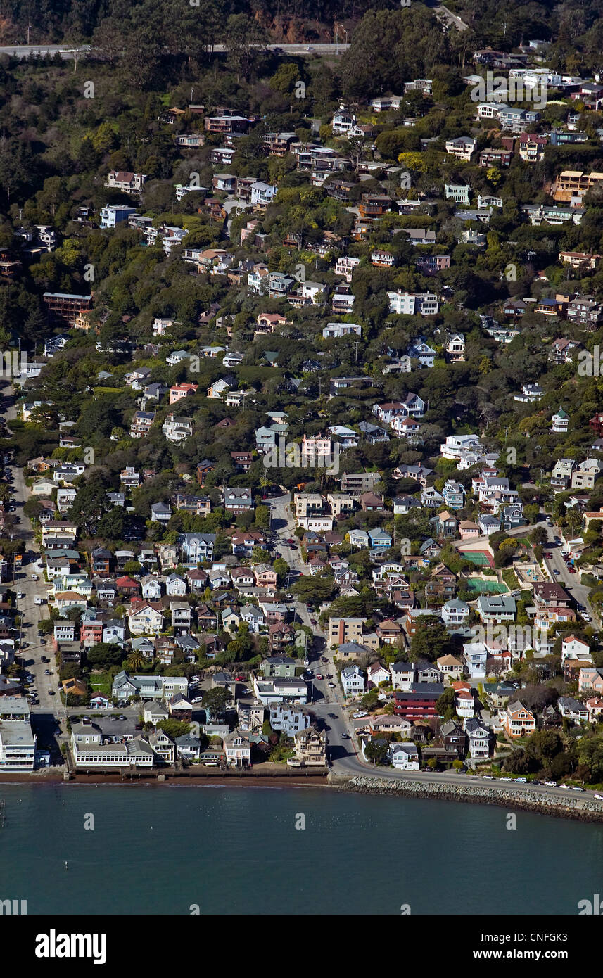 Luftbild, Sausalito, Marin County, Kalifornien Stockfoto