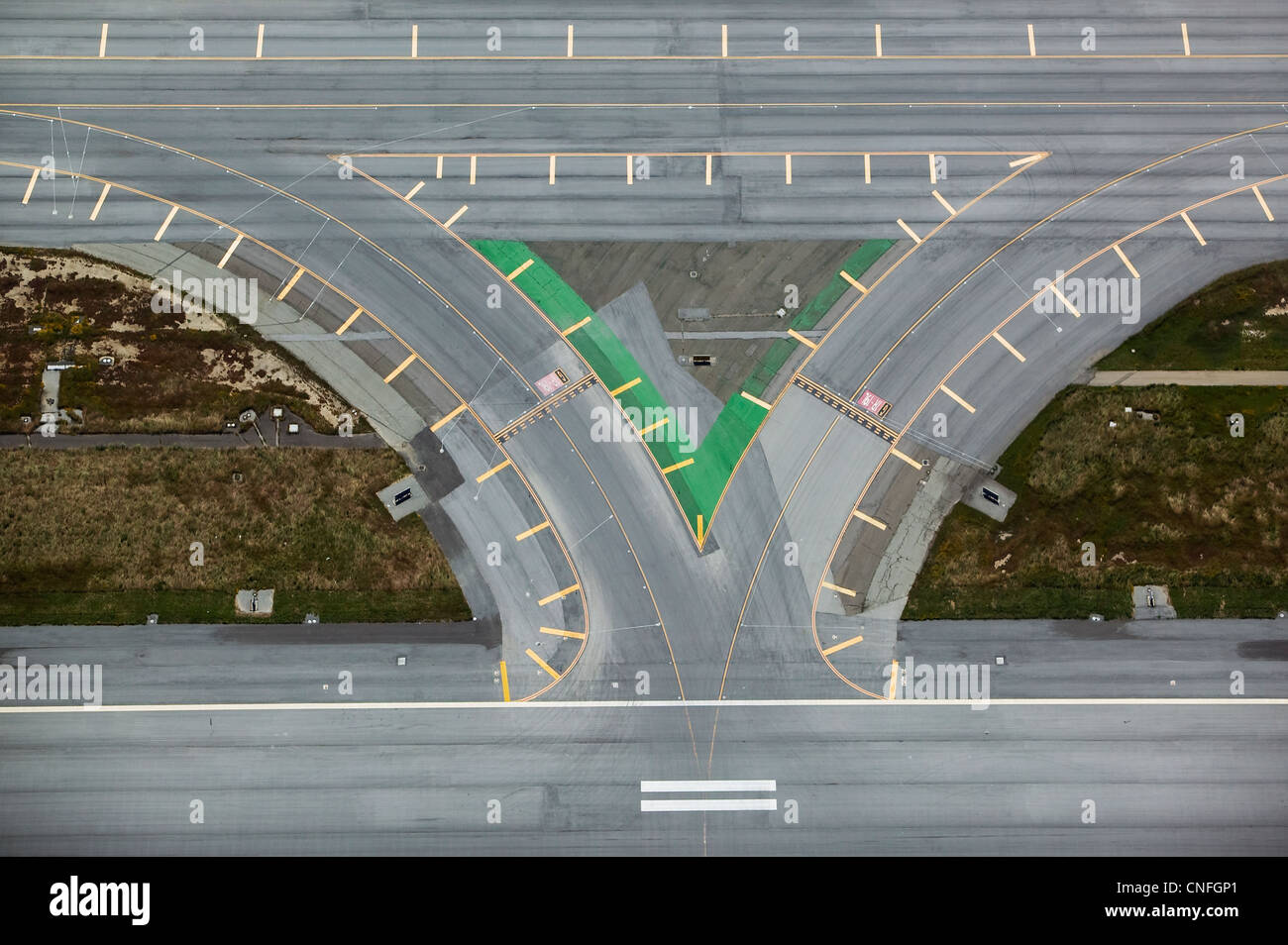 Luftbild der San Francisco International Flughafen SFO Stockfoto