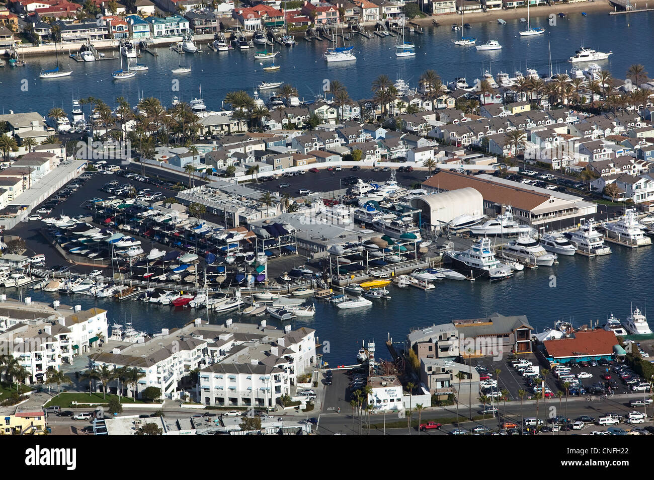 Luftaufnahme Balboa Island Newport Beach Orange County in Kalifornien Stockfoto