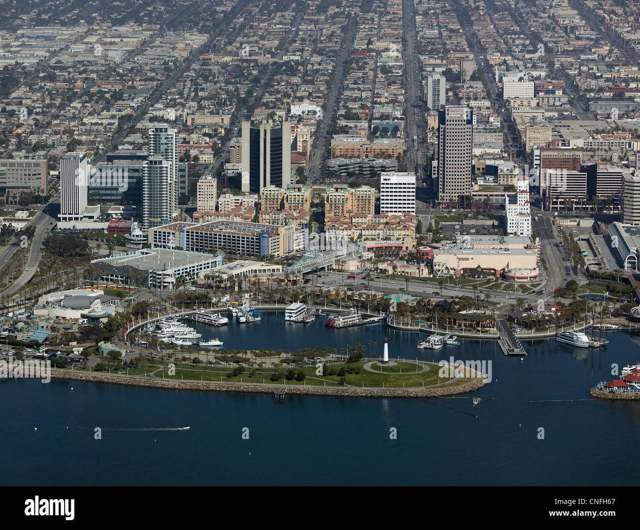 Luftaufnahme Long Beach, Kalifornien Stockfoto
