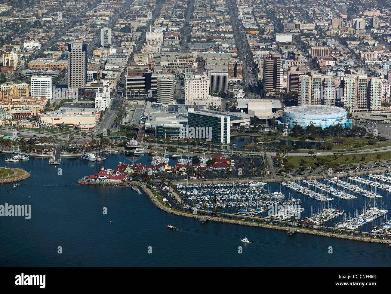 Luftaufnahme Long Beach, Kalifornien Stockfoto