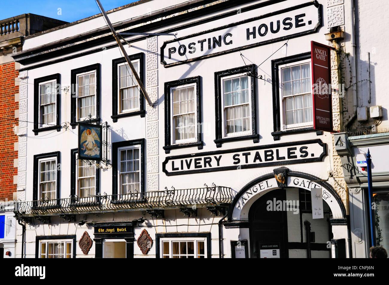 Angel-Posting-House und Livree Hotel in Guildford High Street, Surrey, UK Stockfoto