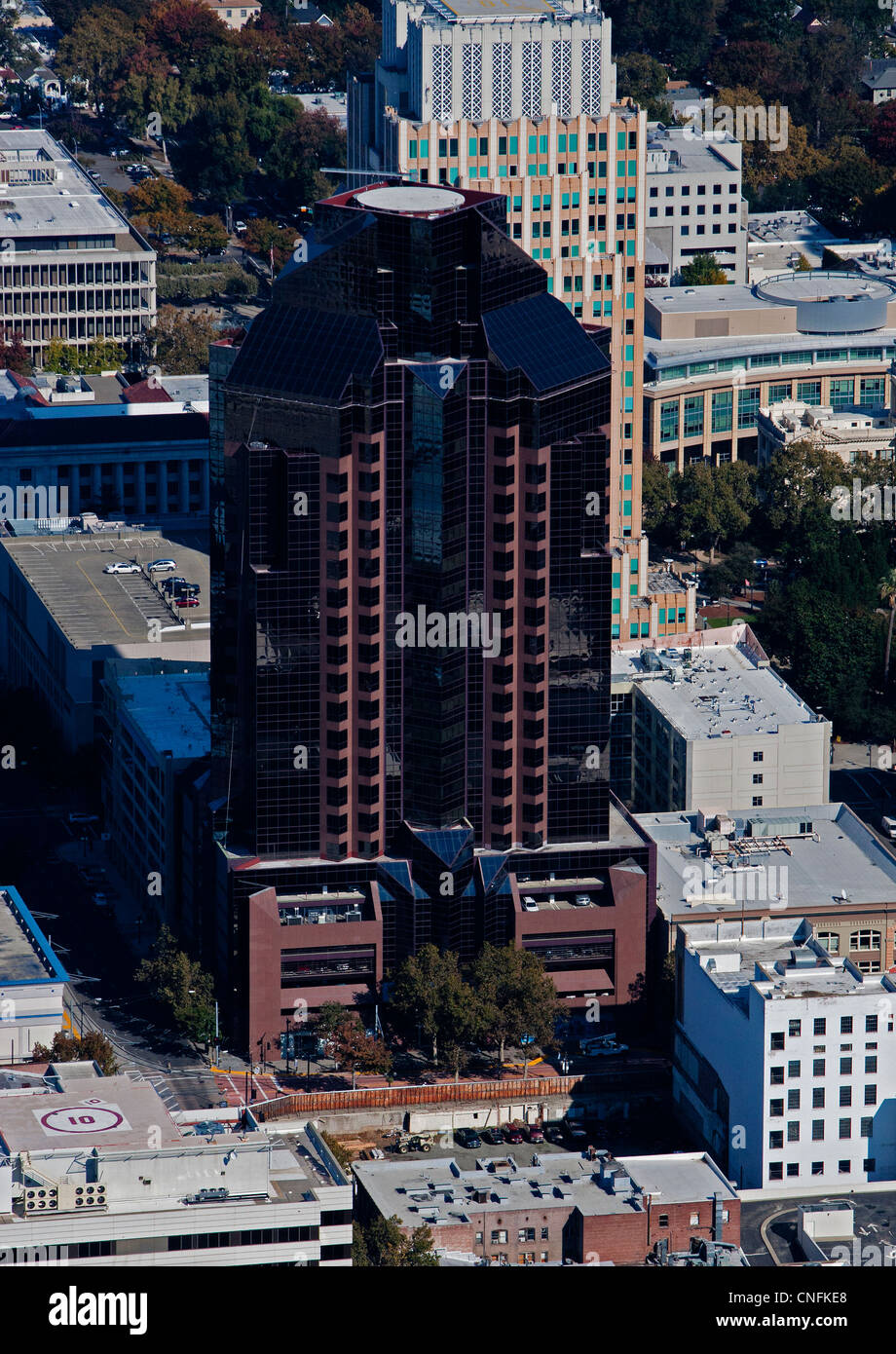 Luftaufnahme Renaissance Plaza, Sacramento, Kalifornien Stockfoto