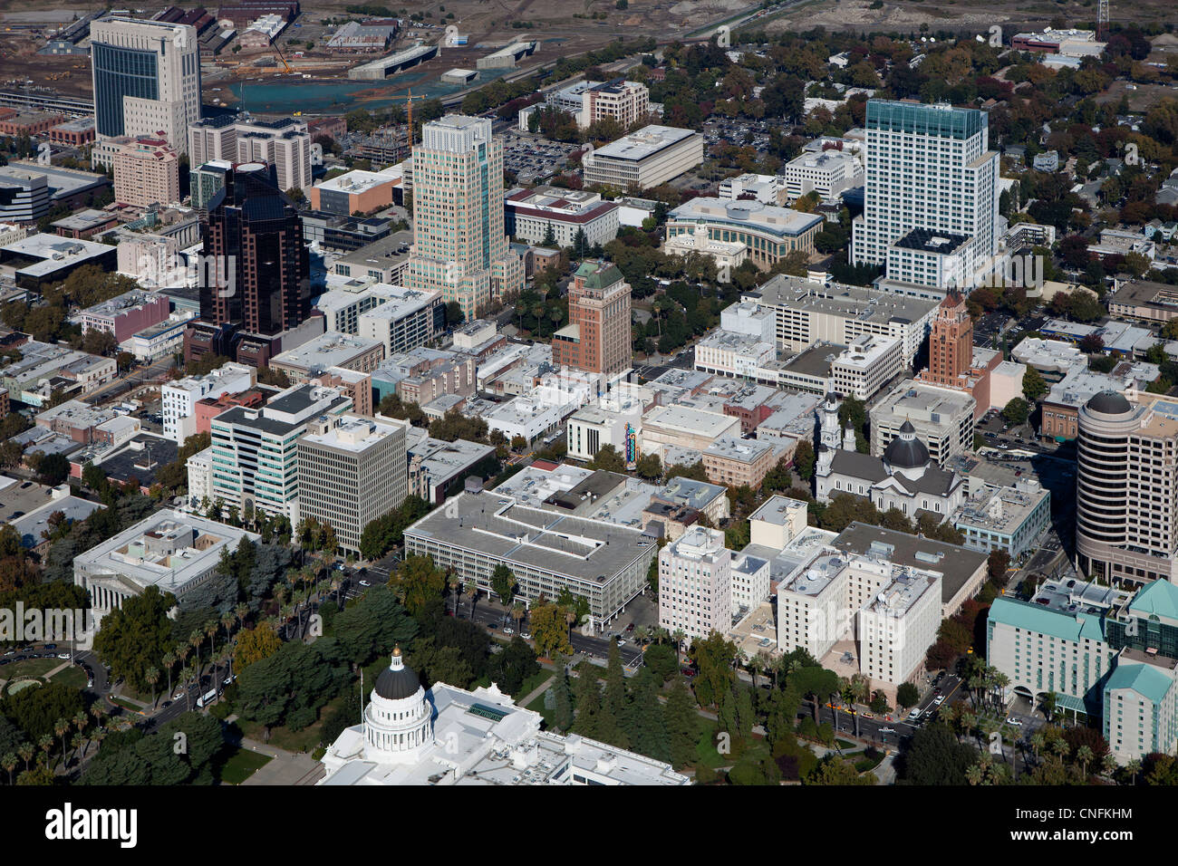 Luftaufnahme von Sacramento, Kalifornien Stockfoto