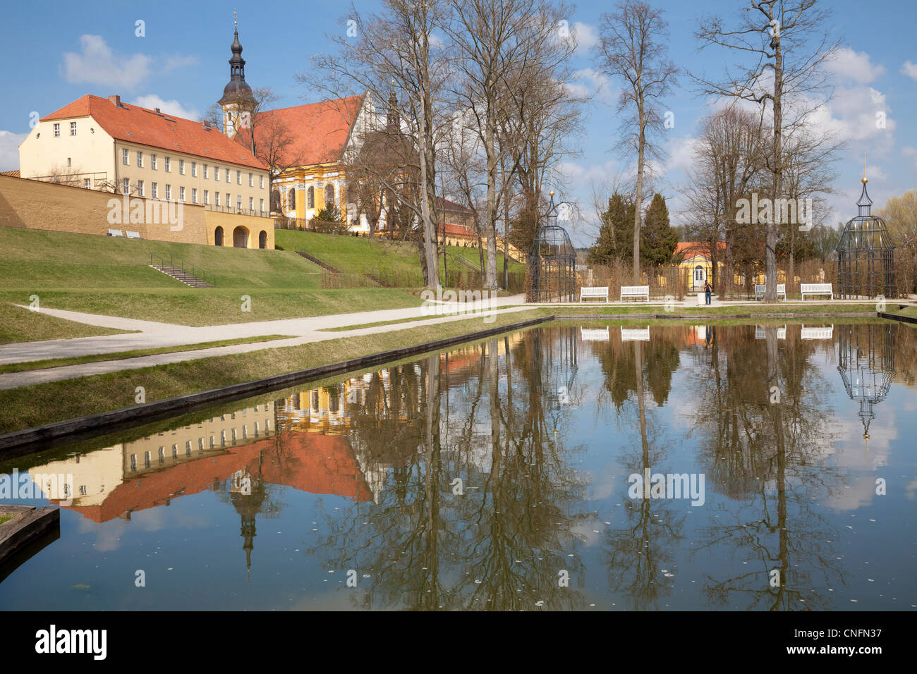 Klostergarten, Kloster Neuzelle, Brandenburg, Deutschland Stockfoto