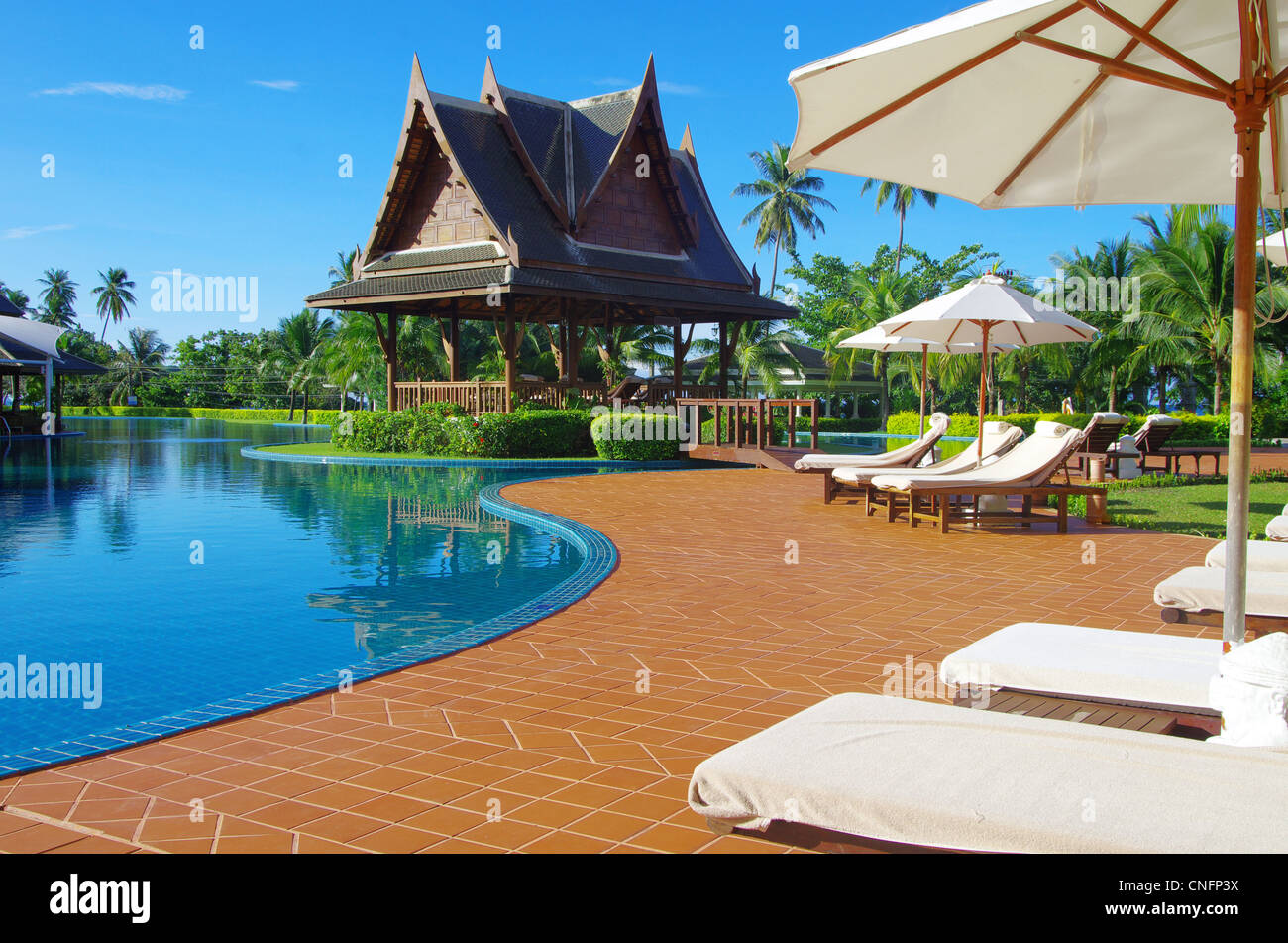 Schwimmbad im Hotel Thailand Stockfoto