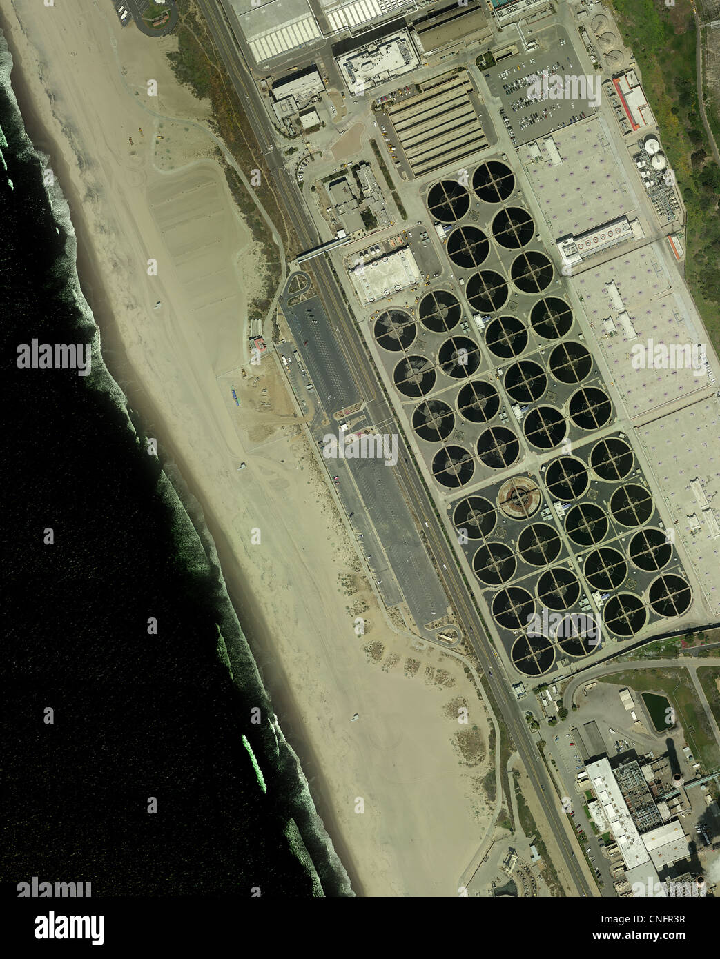 Luftbild Kläranlage Sanitation Department von Los Angeles, California Stockfoto