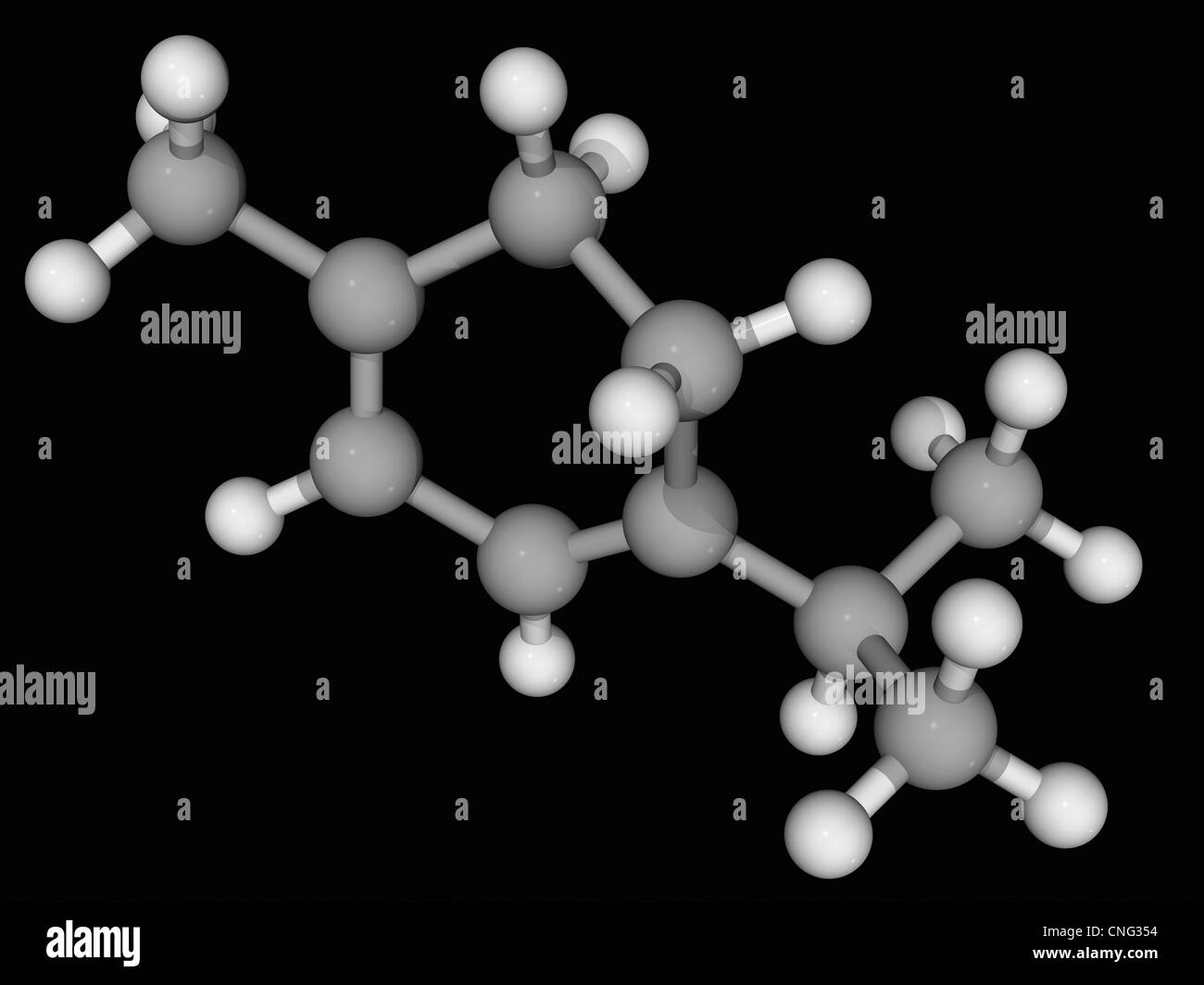 Alpha-Terpinene-Molekül Stockfoto