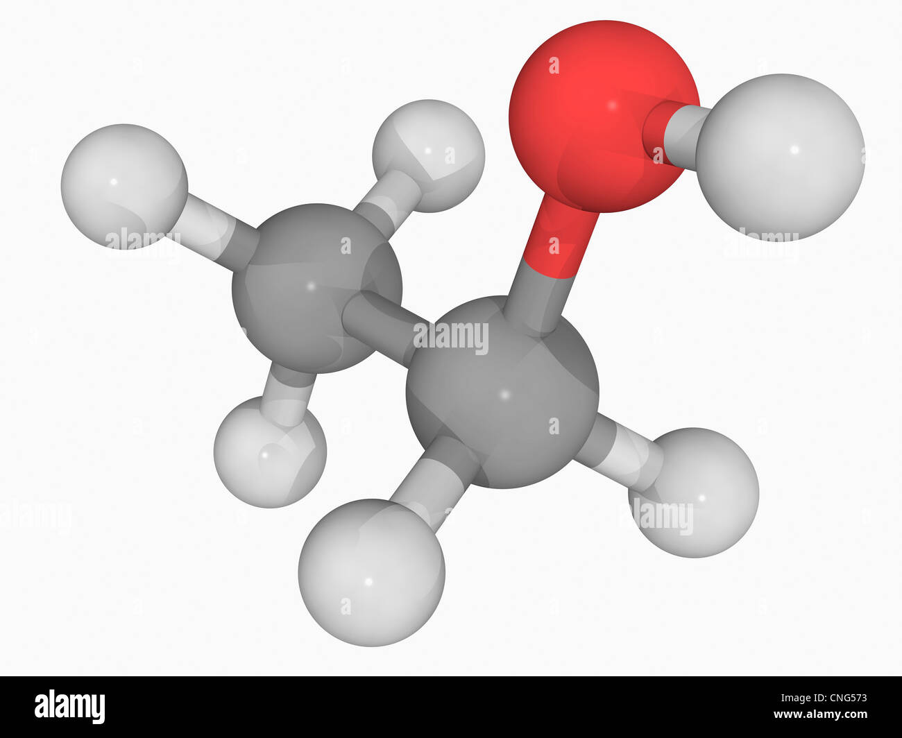 Ethanol-Molekül Stockfoto