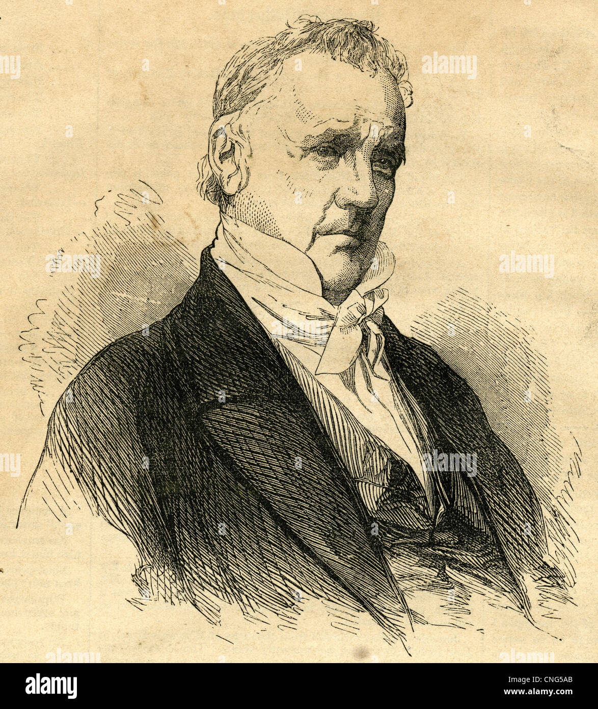 1854-Gravur, James Buchanan. James Buchanan, Jr. (1791 – 1868) war der 15. Präsident der USA (1857 – 1861). Stockfoto