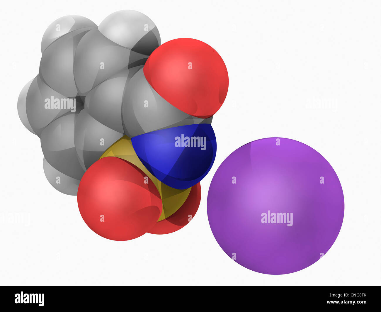 Saccharin-Molekül Stockfoto