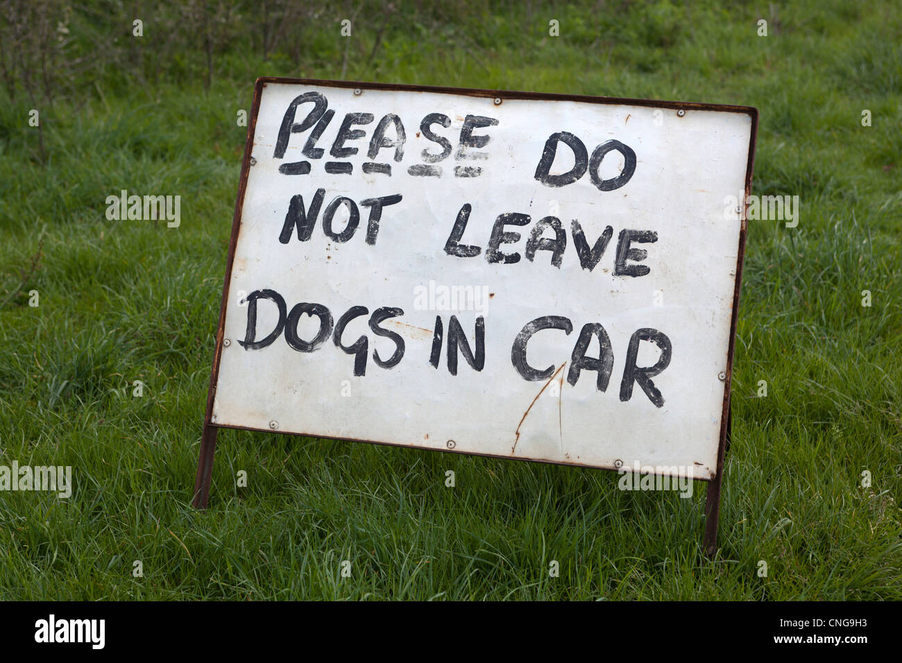 "Hunde im Auto lassen nicht" Zeichen Stockfoto