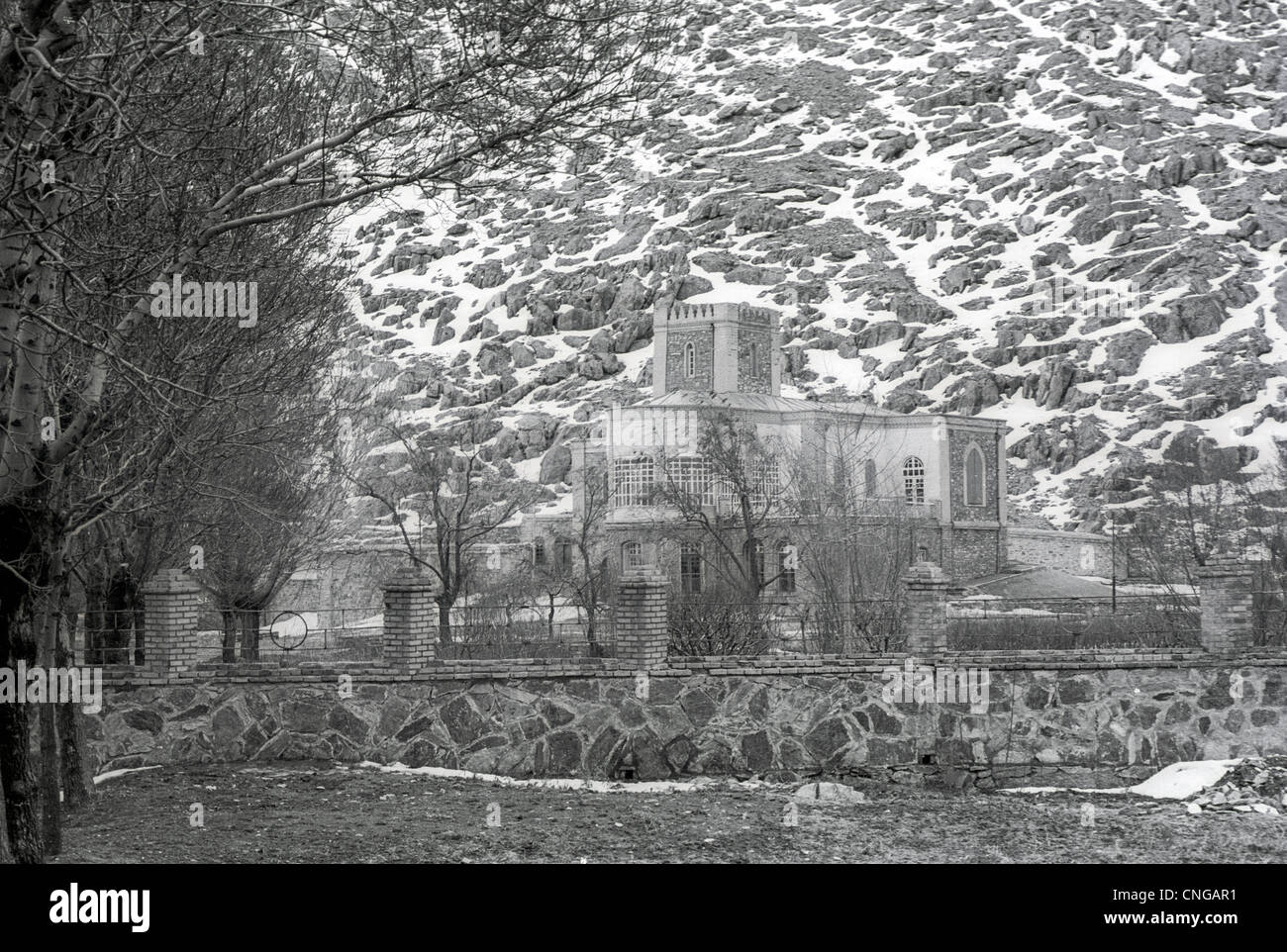 IRAN, ARAK: Anwesen am Stadtrand von Arak, Iran, war ein Privathaus, verwandelte sich in einen Park und später muslimische Schule. Stockfoto