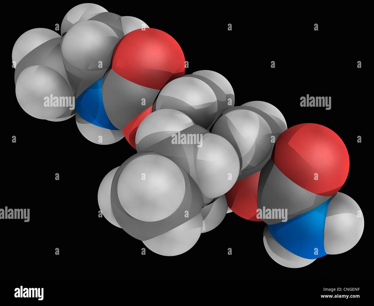 Carisoprodol Wirkstoffmolekül Stockfoto