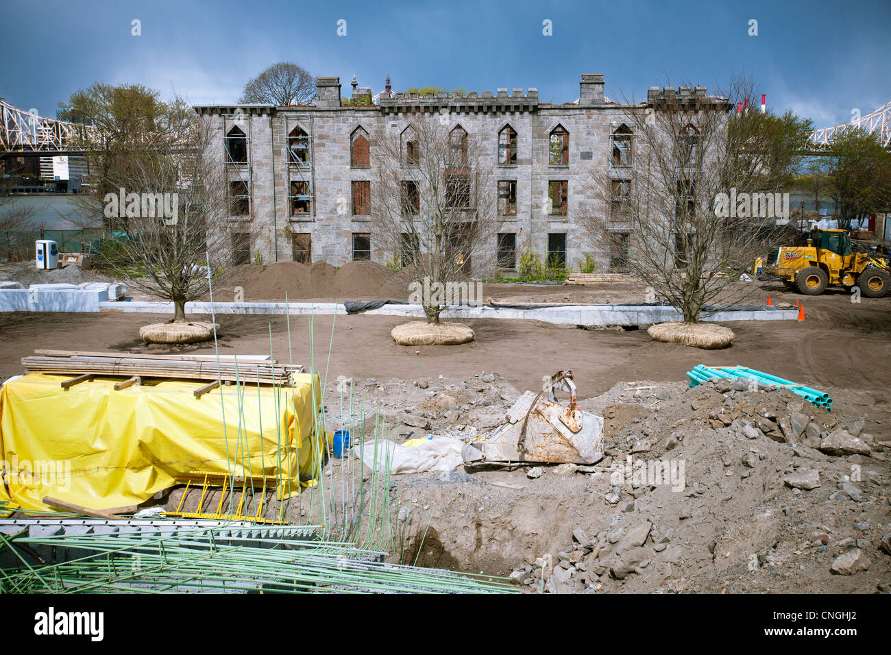 Die Ruinen von Pocken Krankenhaus auf Roosevelt Island in New York Stockfoto