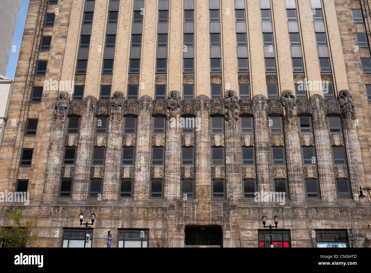 Reich verzierte Fassade des Verizon Gebäude in der Innenstadt von Newark, NJ Stockfoto