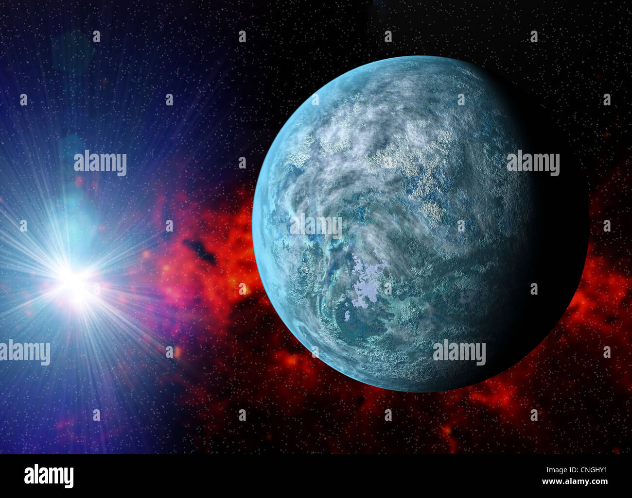 Kepler-20f Exoplanet Kunstwerk Stockfoto