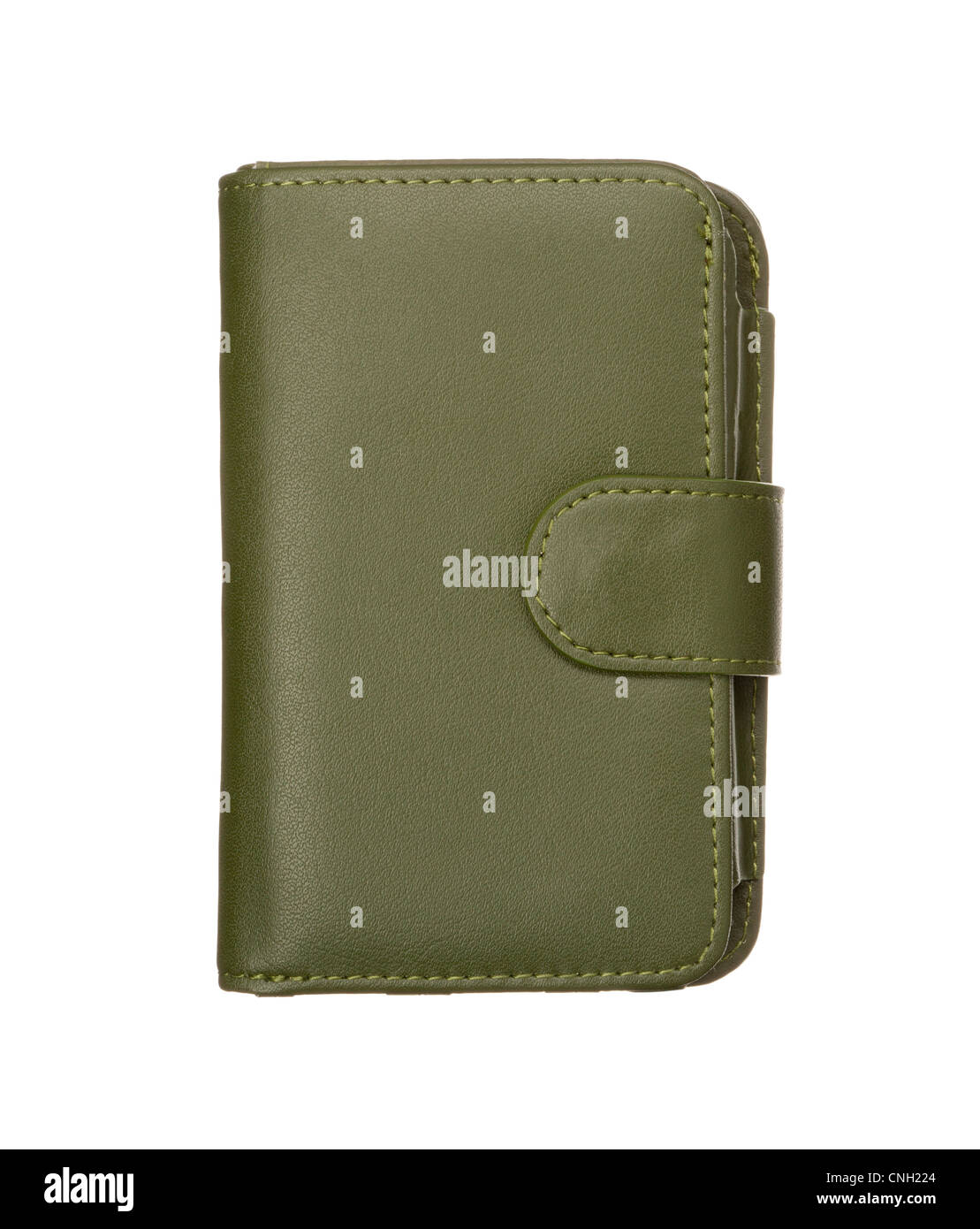 Mobile/Handy-grüne Ledertasche Stockfoto